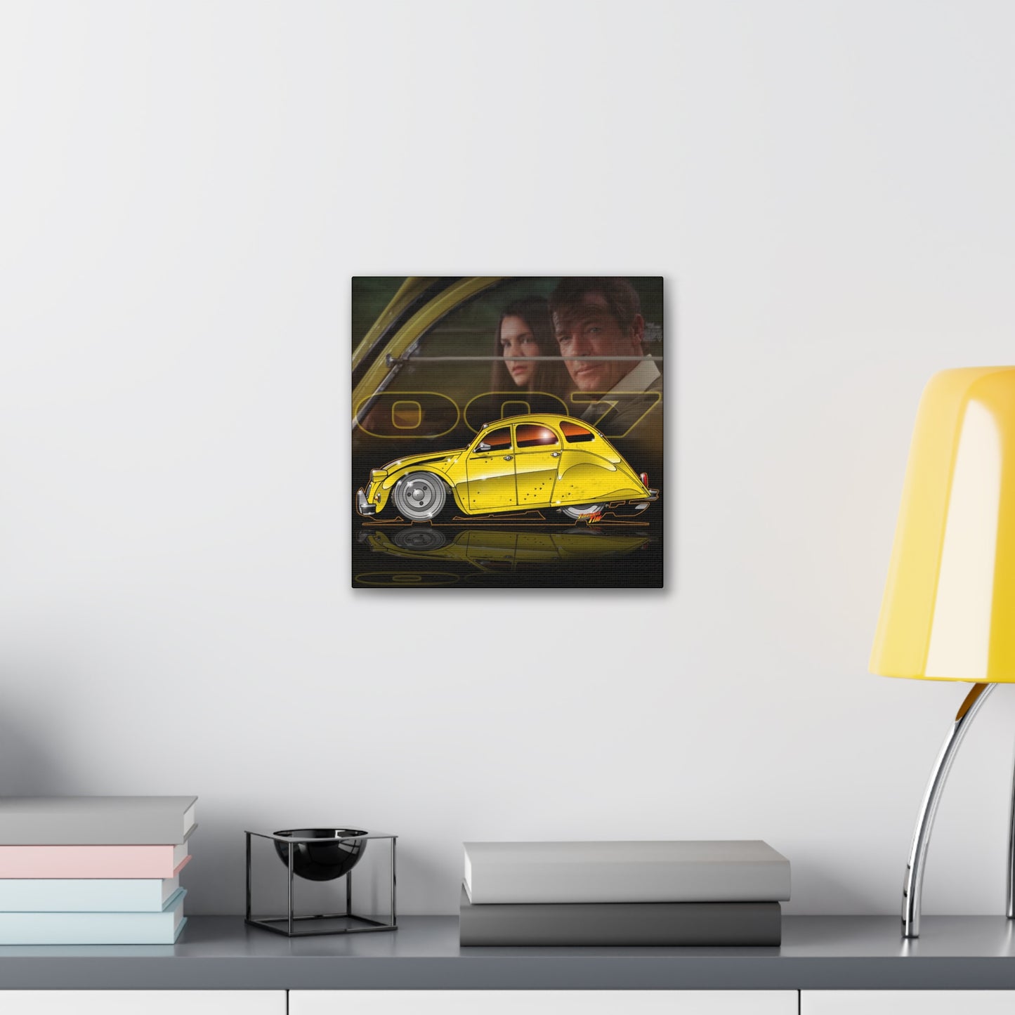 CITROEN 2CV FOR YOUR EYES ONLY James Bond Fireball Canvas Art - 12x12