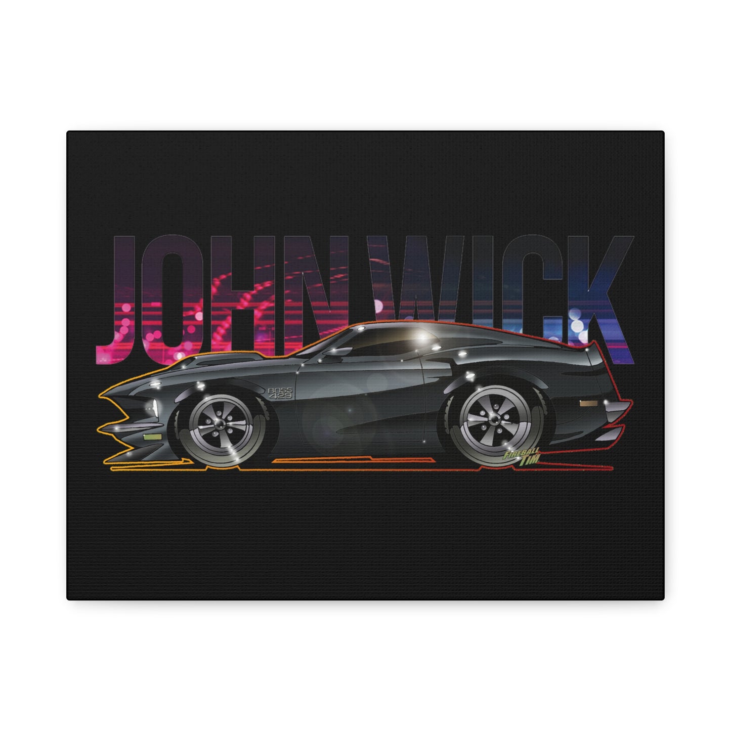 JOHN WICK 1969 FORD MUSTANG BOSS 429 Keanu Reeves Canvas Art Wall Print - 11x14