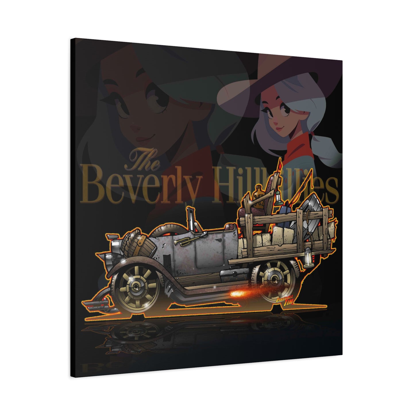 BEVERLY HILLBILLIES JALOPY Canvas Art Wall Print
