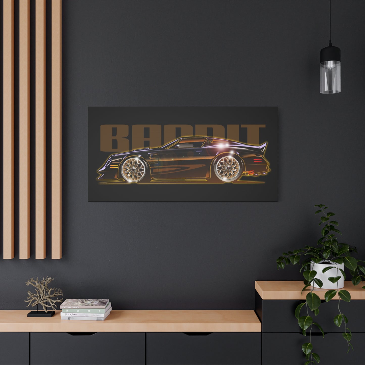 SMOKEY AND THE BANDIT Pontiac Trans Am Fireball Art Canvas Print - Sizes