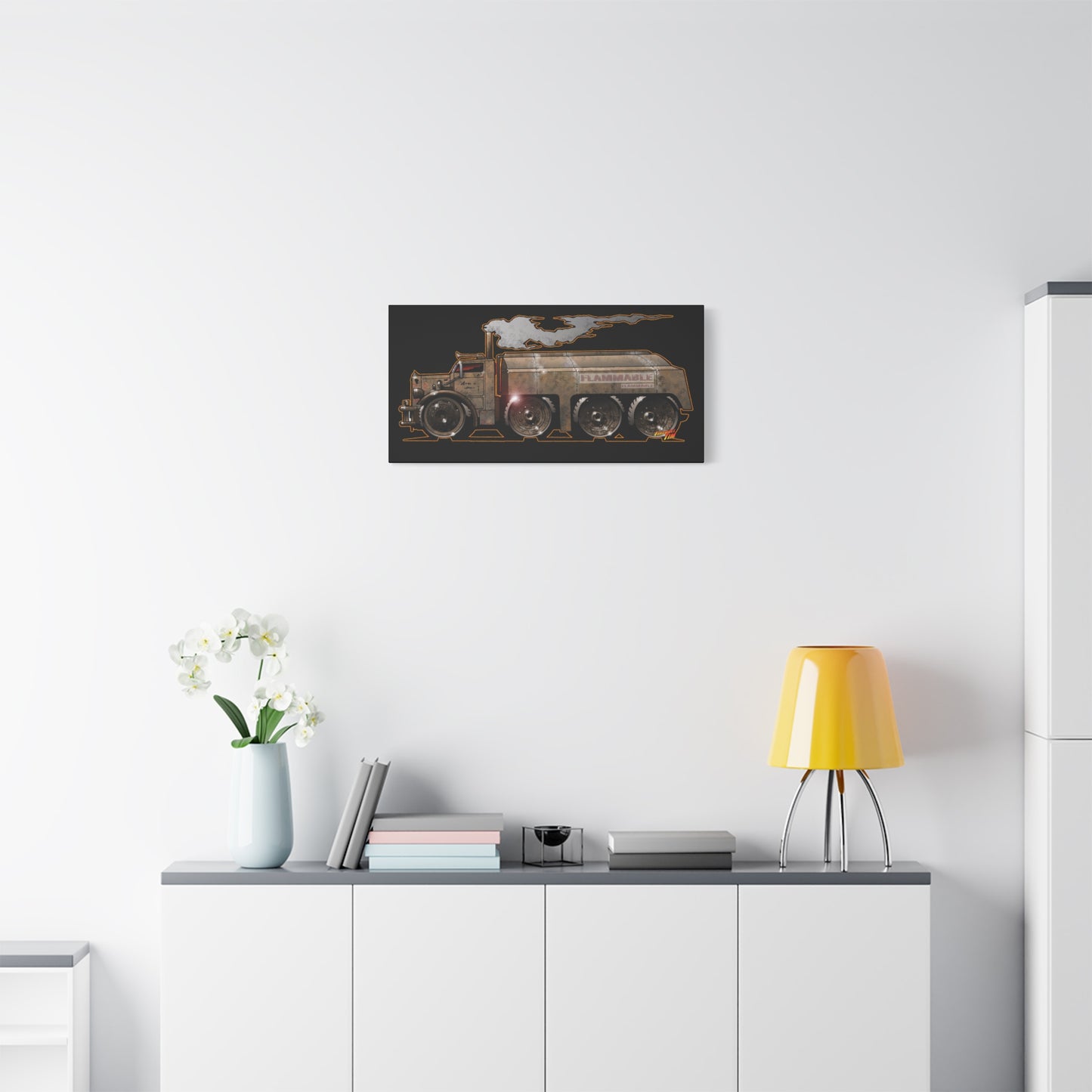 DUEL Killer Movie Truck Fireball Art Canvas Print - Sizes