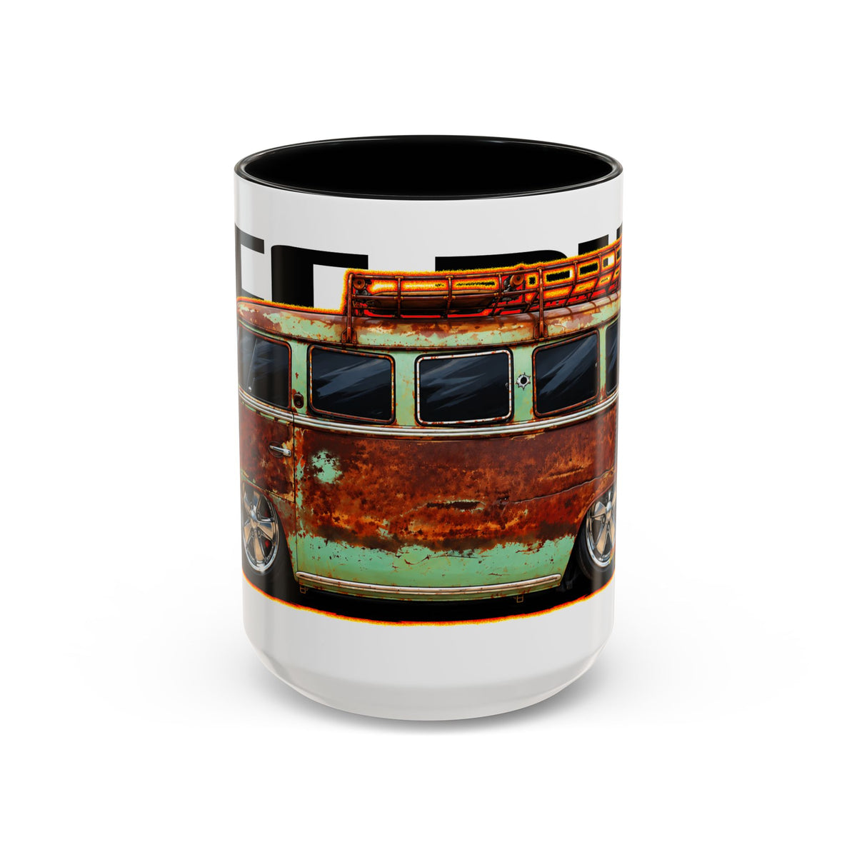 KUSTOM VW VOLKSWAGEN BUS Collectible Fireball Art Coffee Mug - 2 Sizes