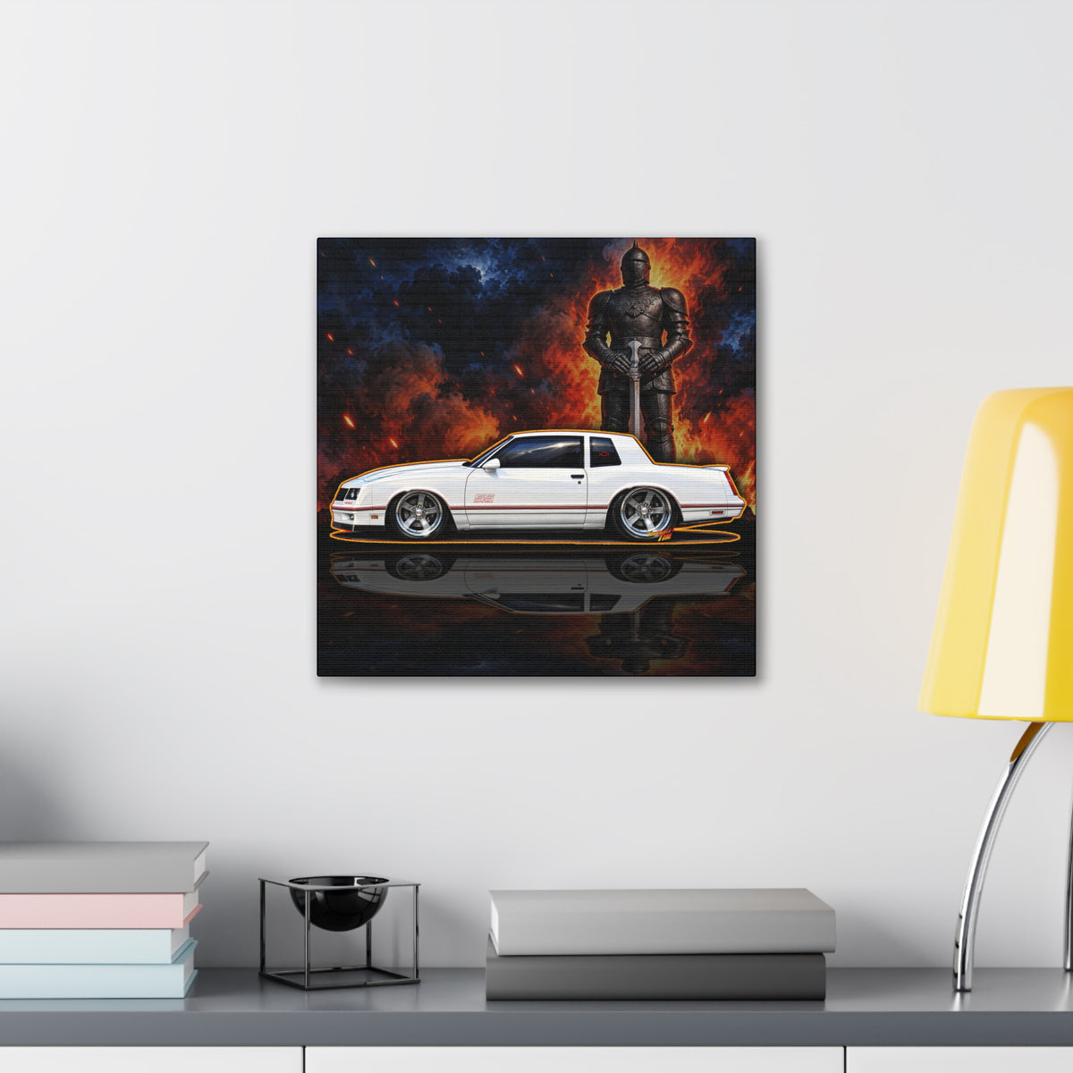CHEVROLET MONTE CARLO 1987 Collectible Fireball Art Canvas Stretched Print