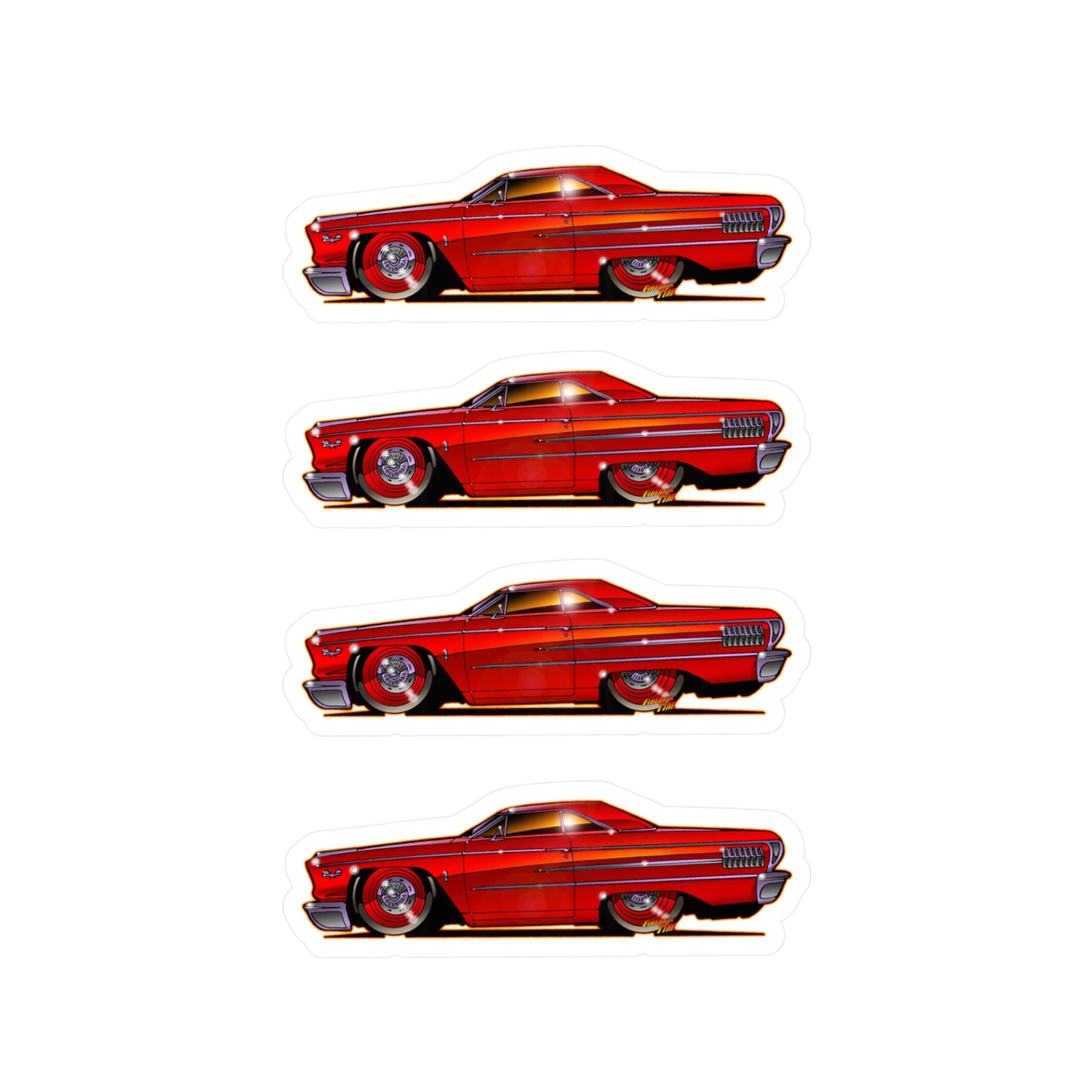 FORD GALAXIE 500 427R Code Classic Car Fireball Decal Stickers