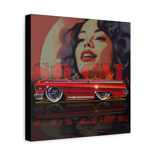CHEVY IMPALA LOWRIDER Collectible Fireball Art Canvas Print