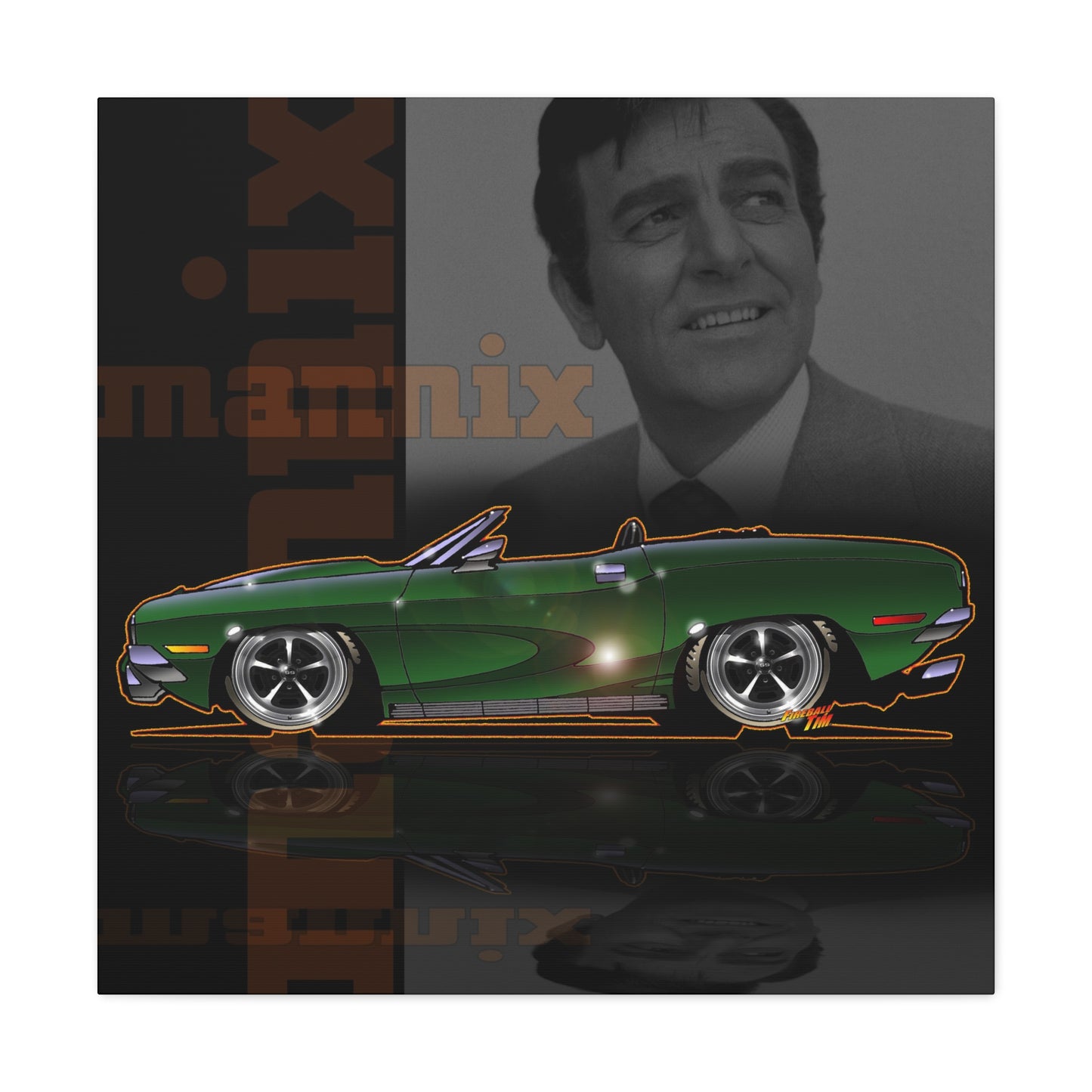 MANNIX TV Show Plymouth Barracuda Concept Art Canvas MASTERPRINT 3 Sizes