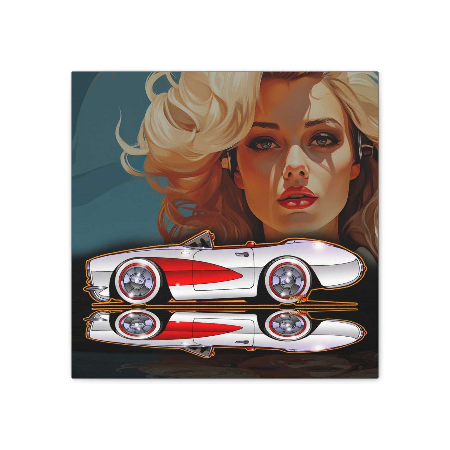 Copy of CORVETTE 1957 Collectible Fireball Art Canvas Print 2