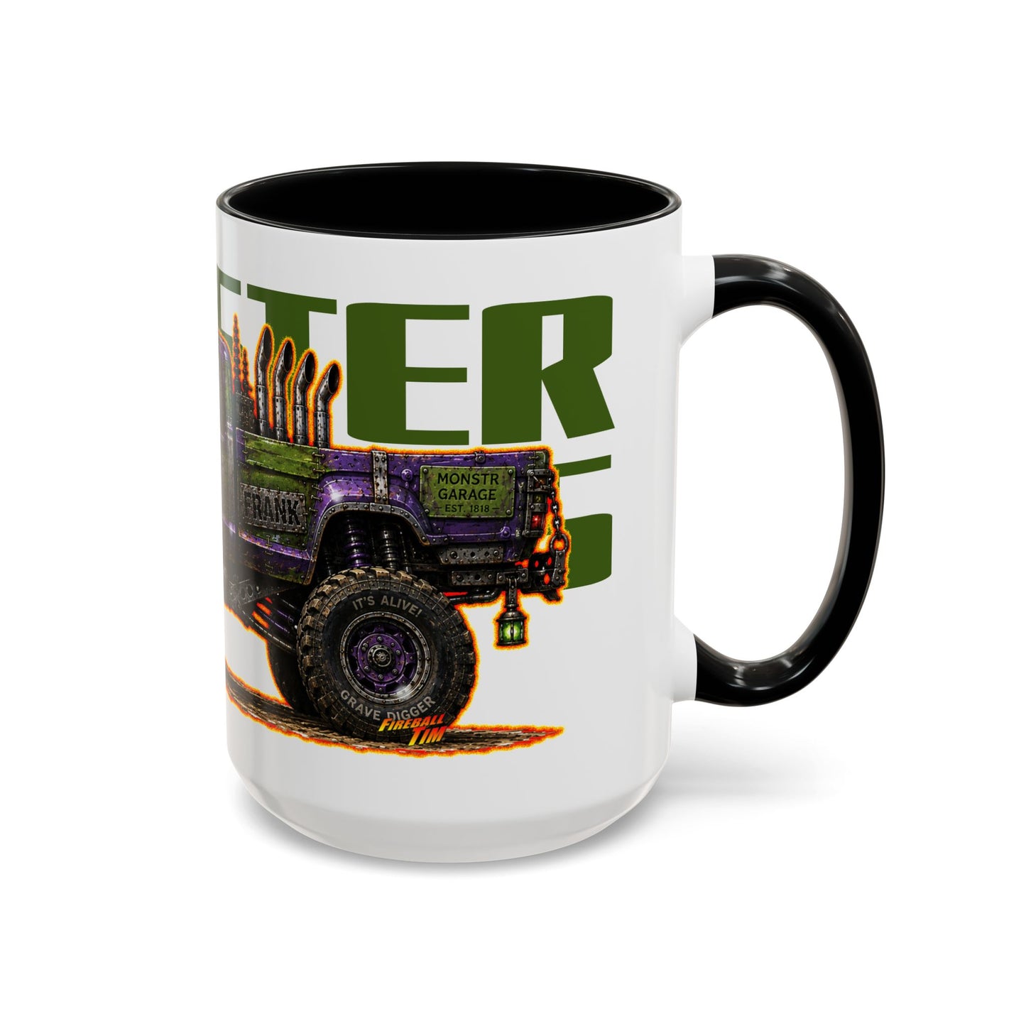 HALLOWEEN MONSTER MACHINES Frankenstein Collectible Fireball Art Coffee Mug - 2 Sizes