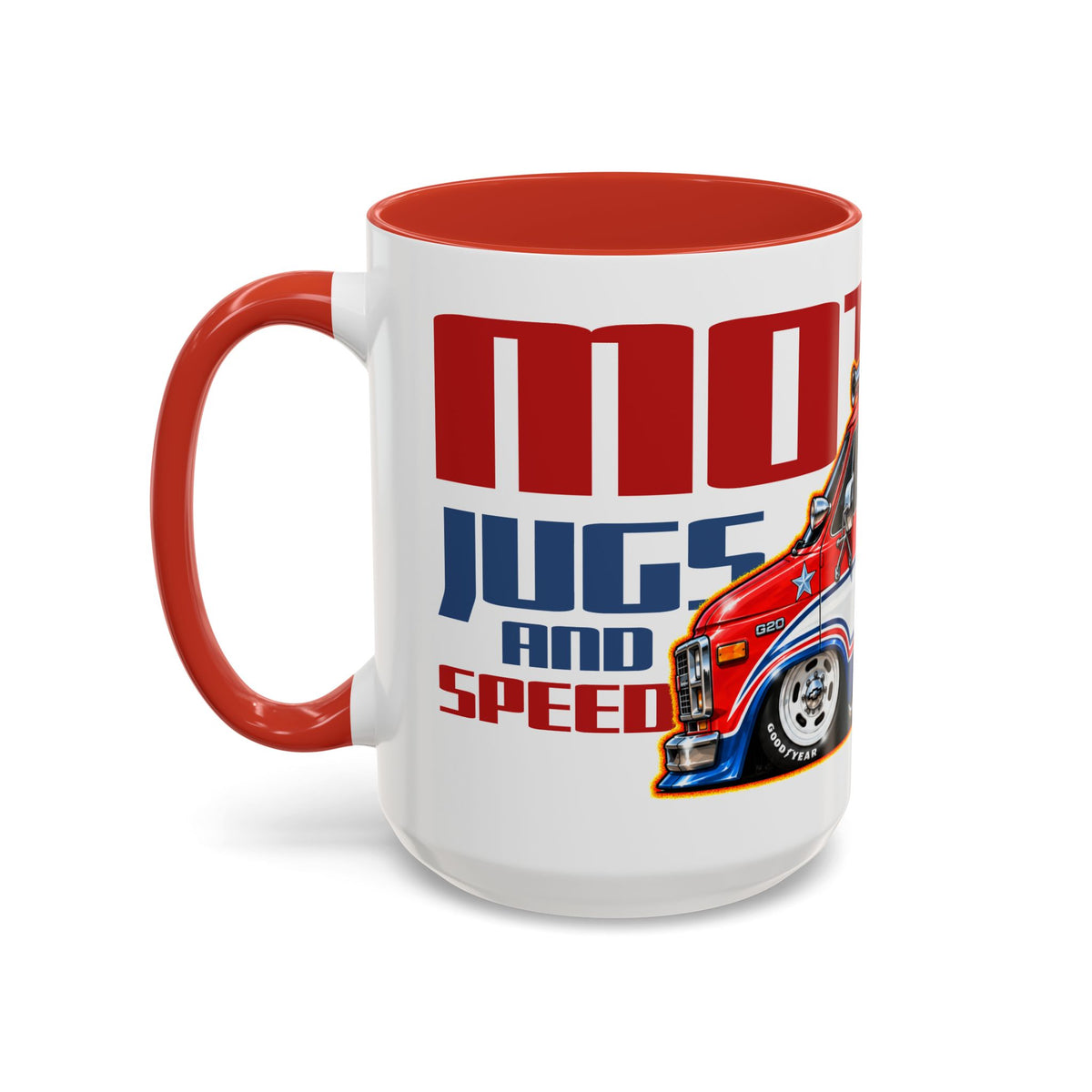 MOTHER, JUGS and SPEED 1975 Chevrolet G20 Van Collectible Fireball Art Coffee Mug - 2 Sizes