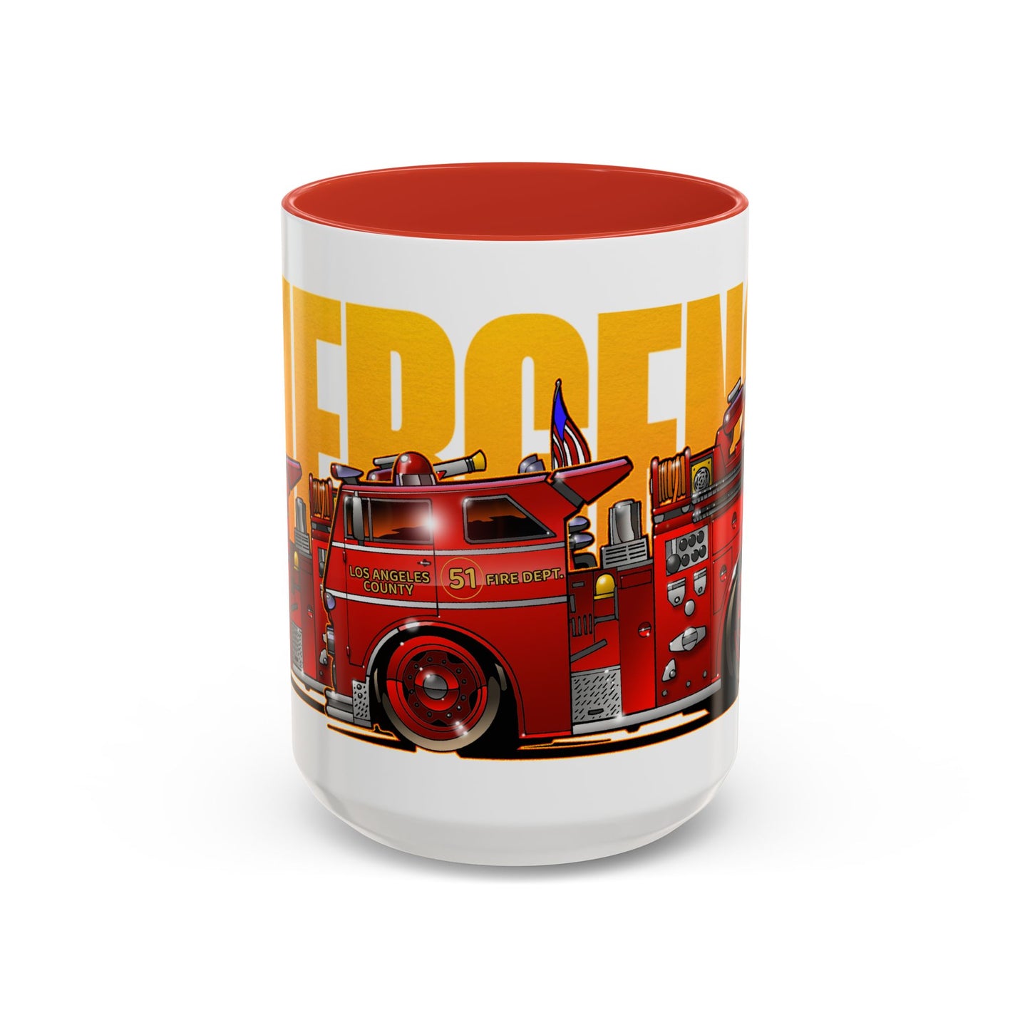 EMERGENCY ENGINE 51 Fire Truck Collectible Art Coffee Mug - 2 Sizes