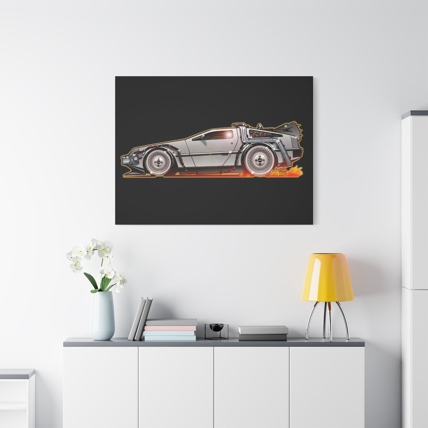 BACK to the FUTURE Delorean Time Machine Canvas Art Wall Print