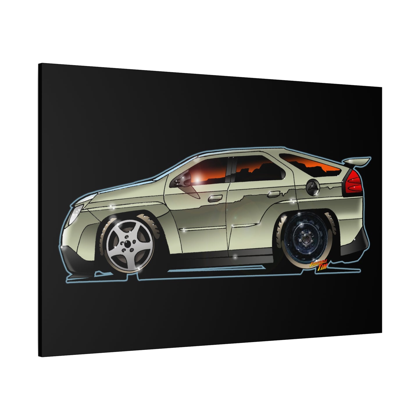 BREAKING BAD Pontiac Aztek Fireball Art Canvas Wall Print