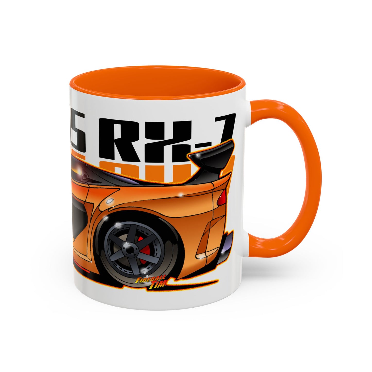FAST AND FURIOUS MAZDA RX-7 Fireball Art Collectible Coffee Mug - 2 Sizes