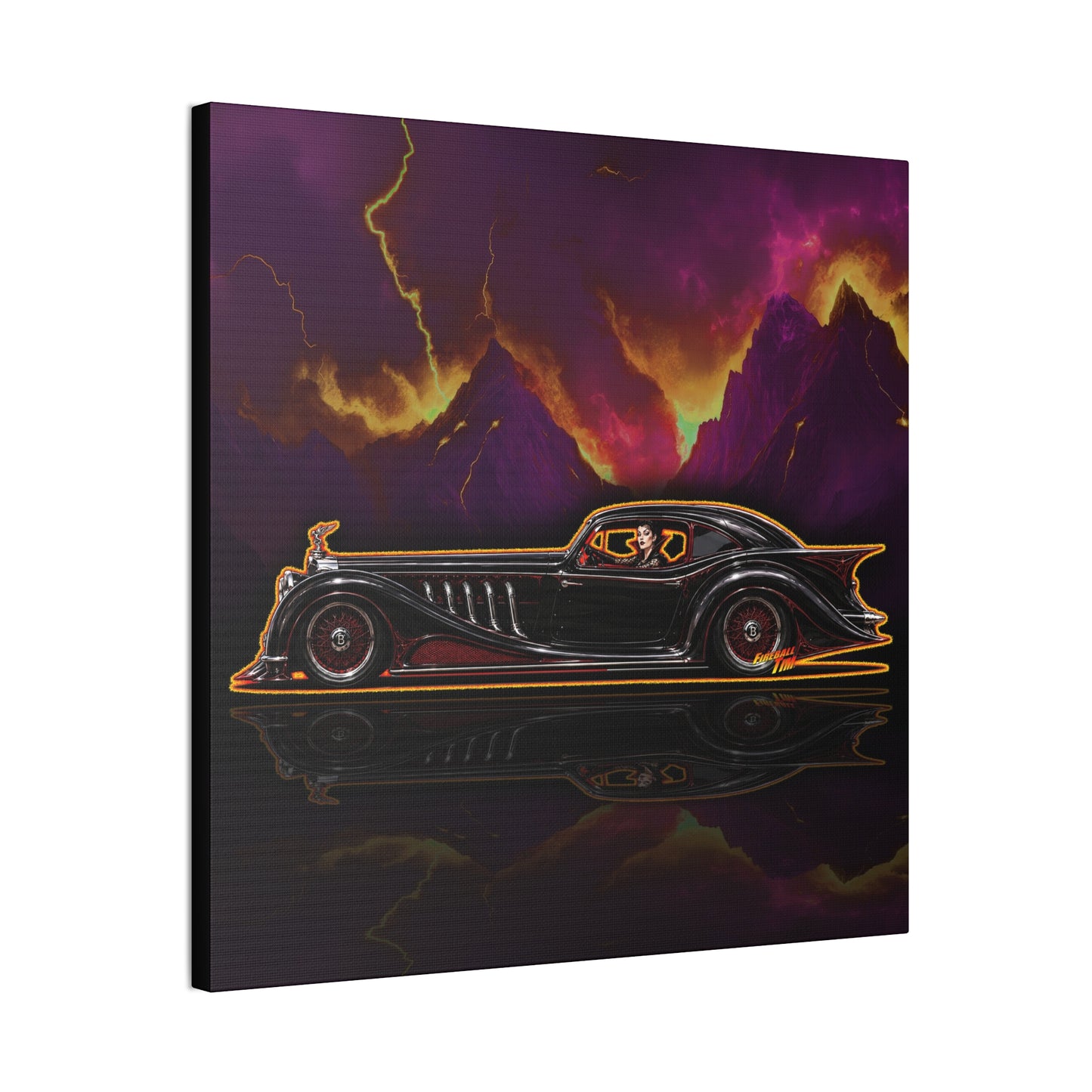 MONSTER MACHINES Vampiress Countessa Halloween Collectible Fireball Art Canvas Stretched Print