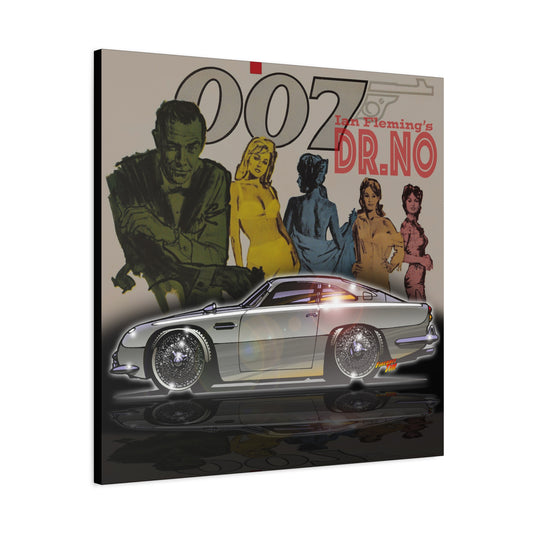 DR. NO ASTON MARTIN DB5 James Bond Fireball Art Canvas Wall Print - 3 Sizes