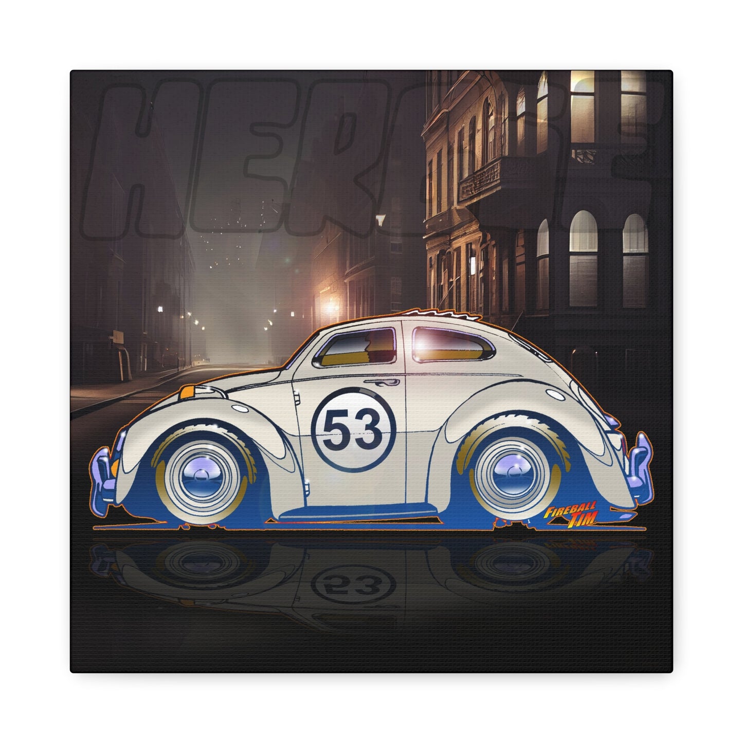 HERBIE THE LOVE BUG Movie Car Canvas Art Wall Print - 12x12