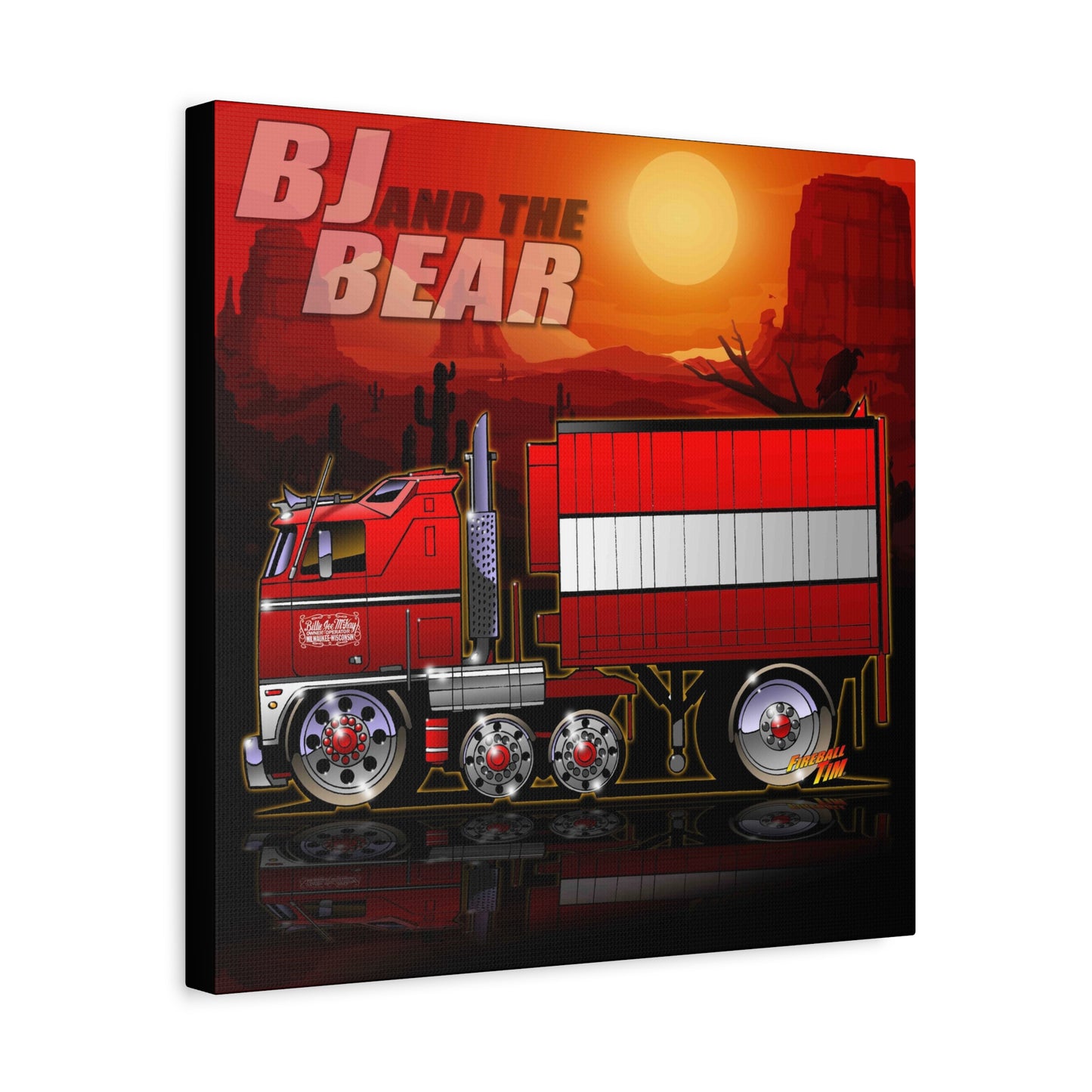 BJ AND THE BEAR TV Show Semi Truck Canvas Art Wall Print - 2 Sizes