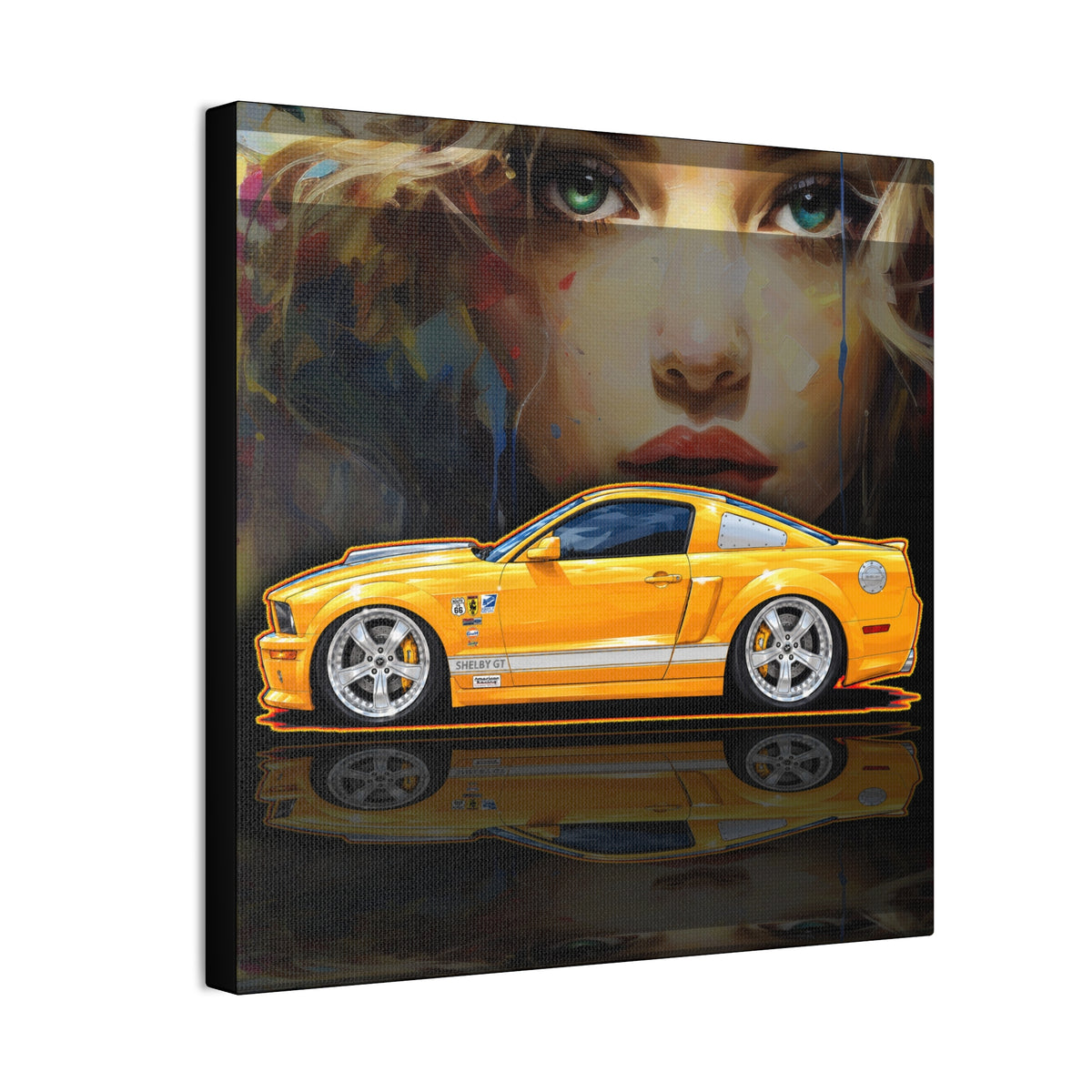 FORD MUSTANG SHELBY GT-C 2008 Collectible Fireball Art Canvas Stretched Print