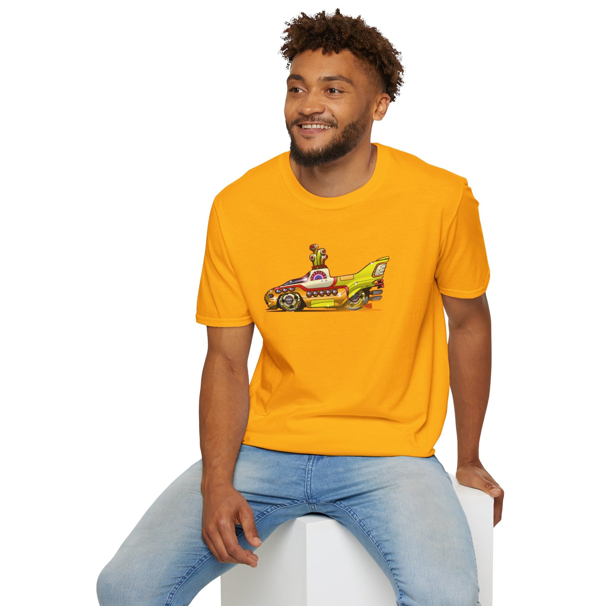 The Beatles - Yellow Submarine Heads & Apple Bonkers Heren Tshirt - Mu The Beatles - Yellow Submarine Heads & Apple Bonkers Heren Tshirt - Mu