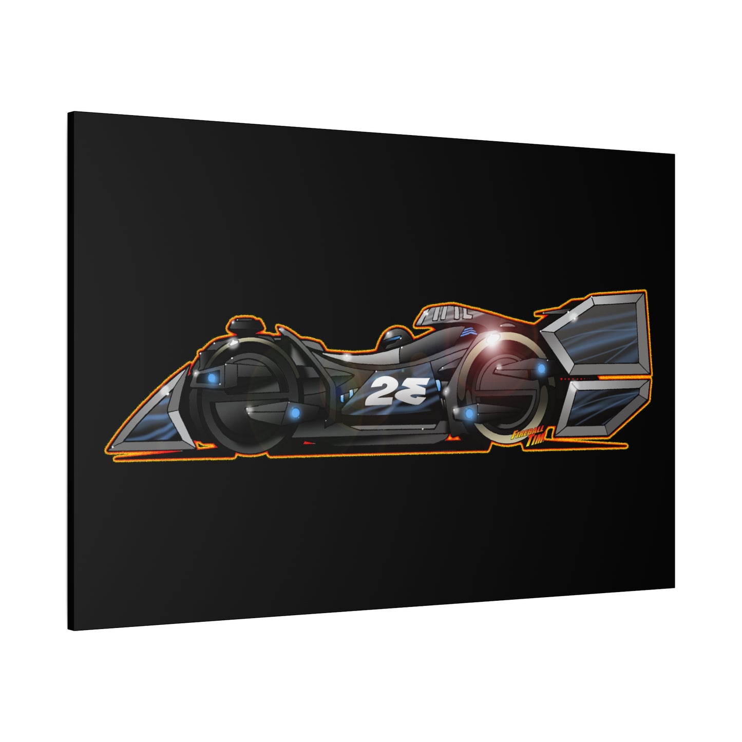 SPEED RACER GRAY GHOST Race Car Fireball Art Canvas Print