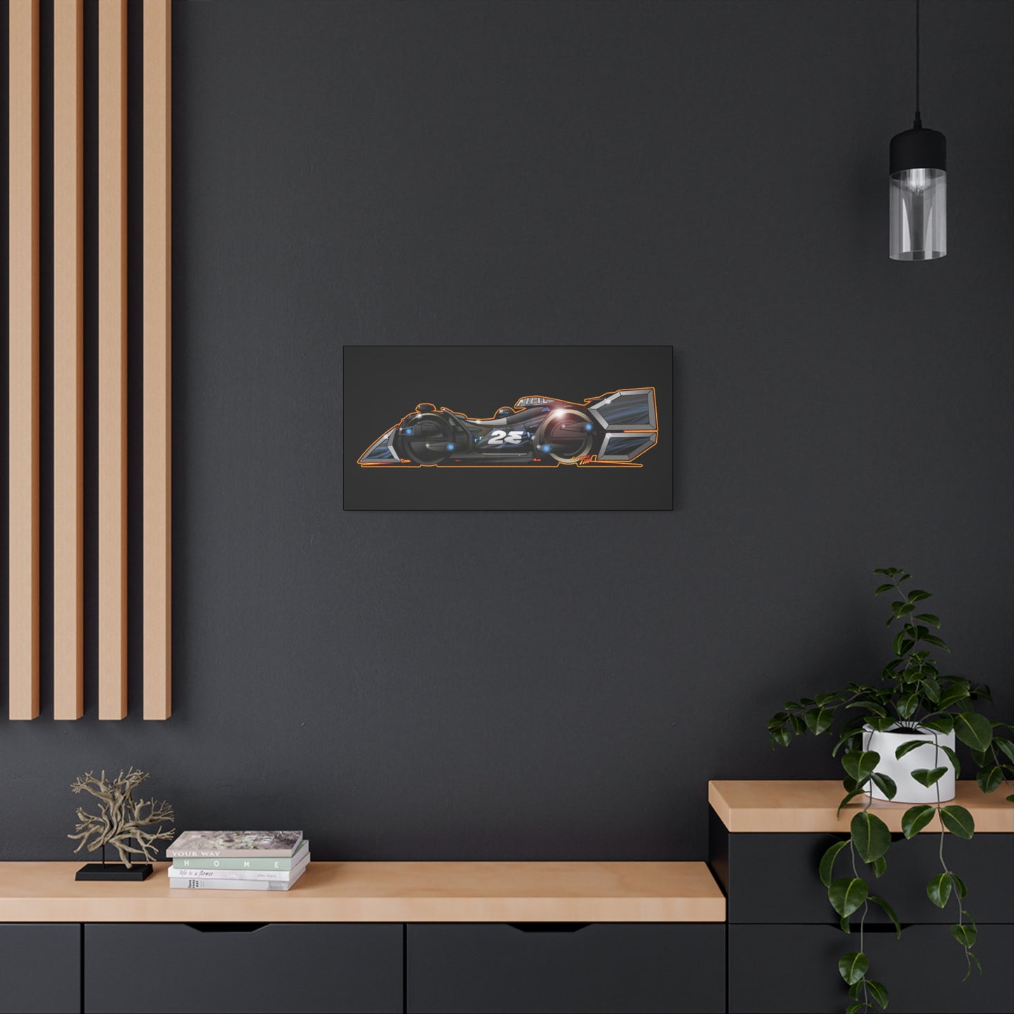 SPEED RACER GRAY GHOST Race Car Fireball Art Canvas Print