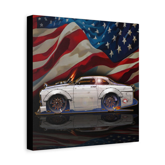 MANIACS GARAGE BORN49AIN 1949 FORD Fireball Canvas Art Wall Print - 12x12