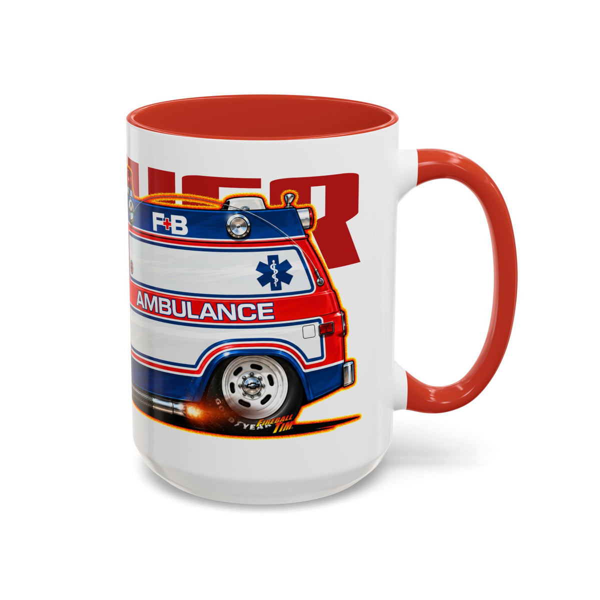 MOTHER, JUGS and SPEED 1975 Chevrolet G20 Van Collectible Fireball Art Coffee Mug - 2 Sizes