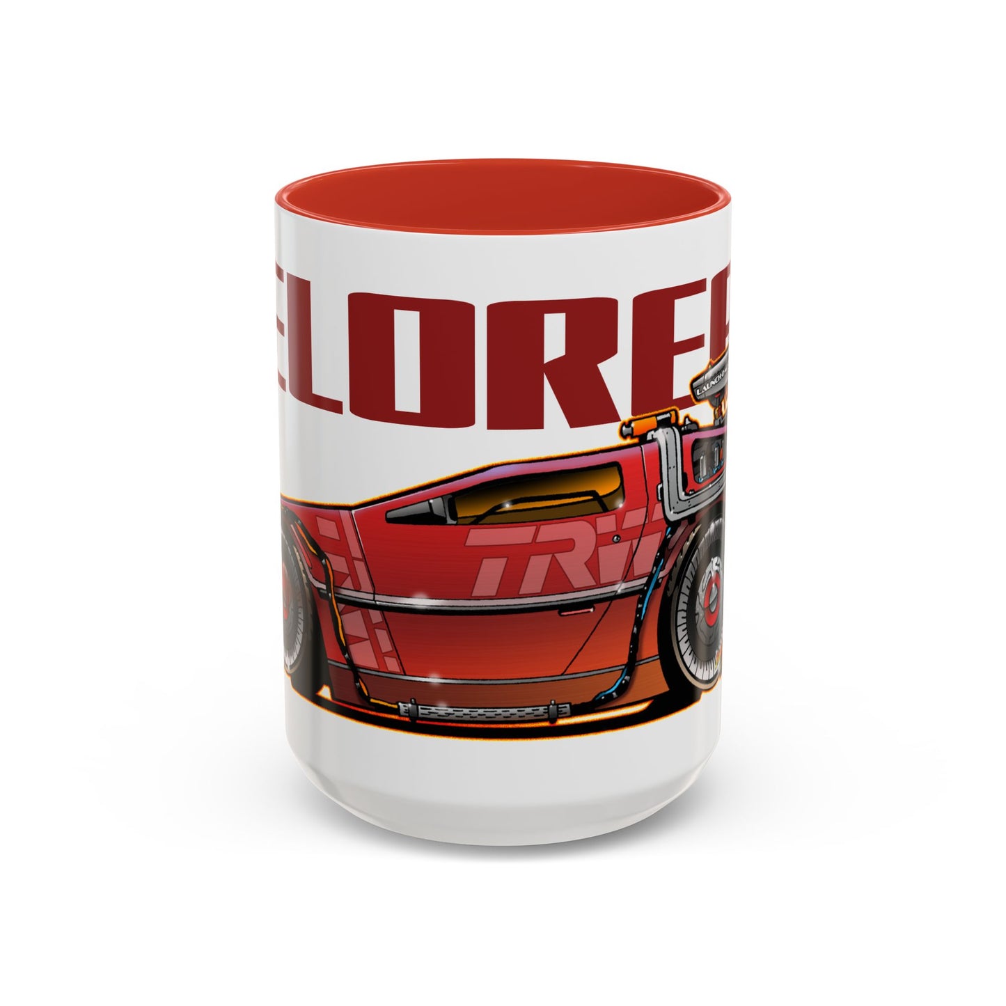 BACK TO THE FUTURE DELOREAN Red Steel Time Machine Collectible Coffee Art Mug 2 Sizes