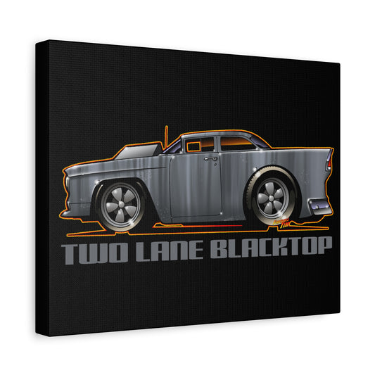 TWO LANE BLACKTOP 1955 CHEVY Fireball Art Canvas Print - 11x14