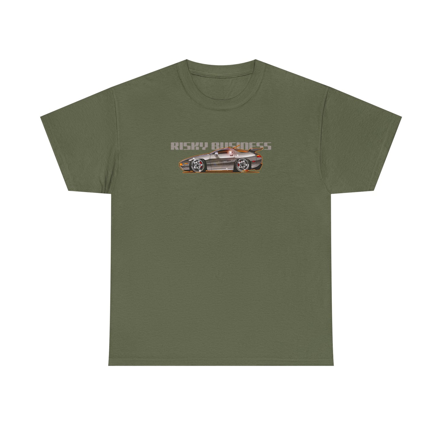 RISKY BUSINESS Porsche 928 Fireball Art Cotton Tee Shirt - Colors