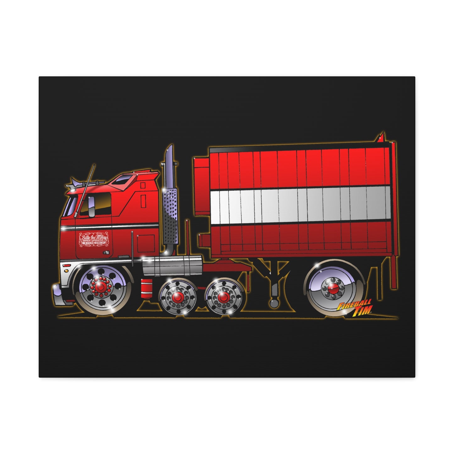 BJ AND THE BEAR TV Show Semi Truck Canvas Art Wall Print - 11x14