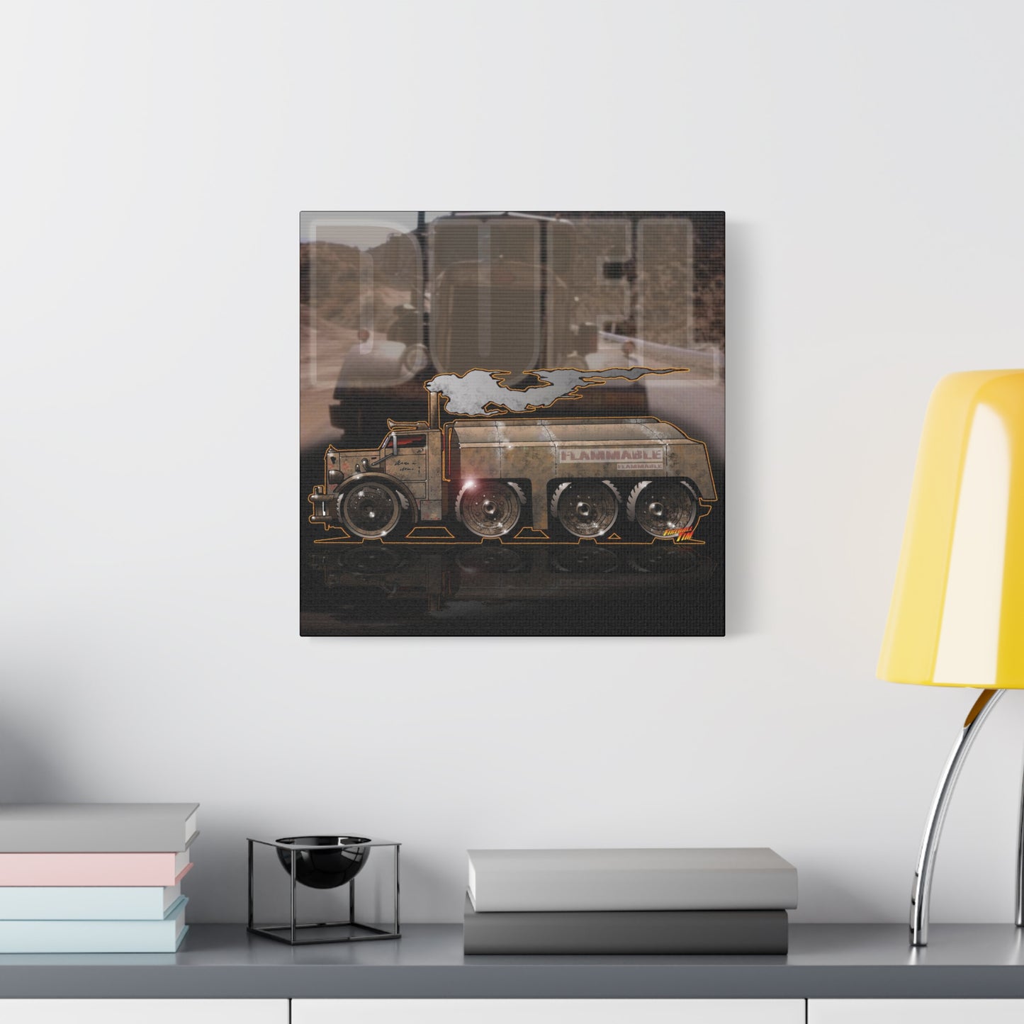 DUEL Killer Movie Truck Fireball Art Canvas Print - Sizes