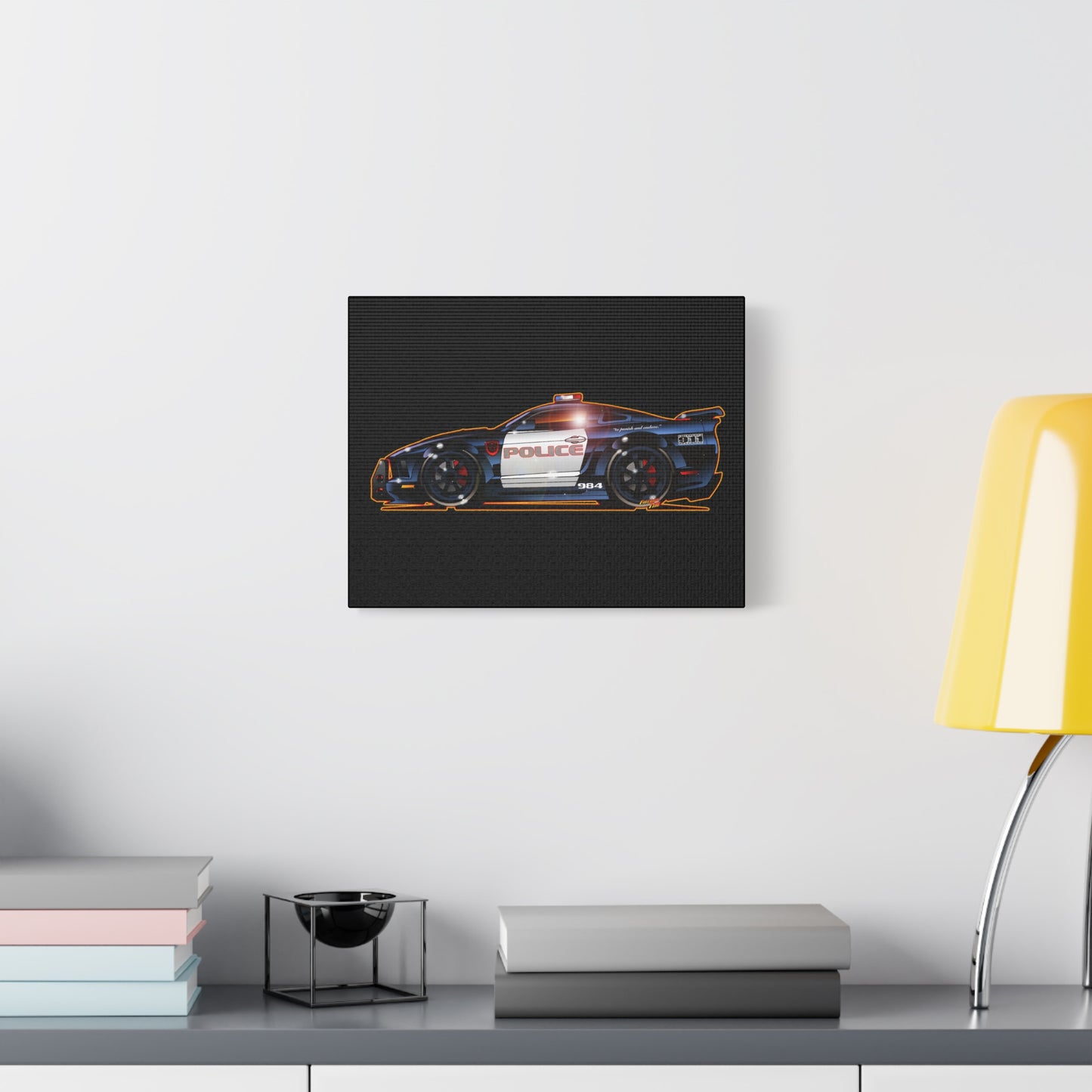 TRANSFORMERS BARRICADE Mustang Police Movie Car Fireball Art Collectible Canvas Print - 11x14