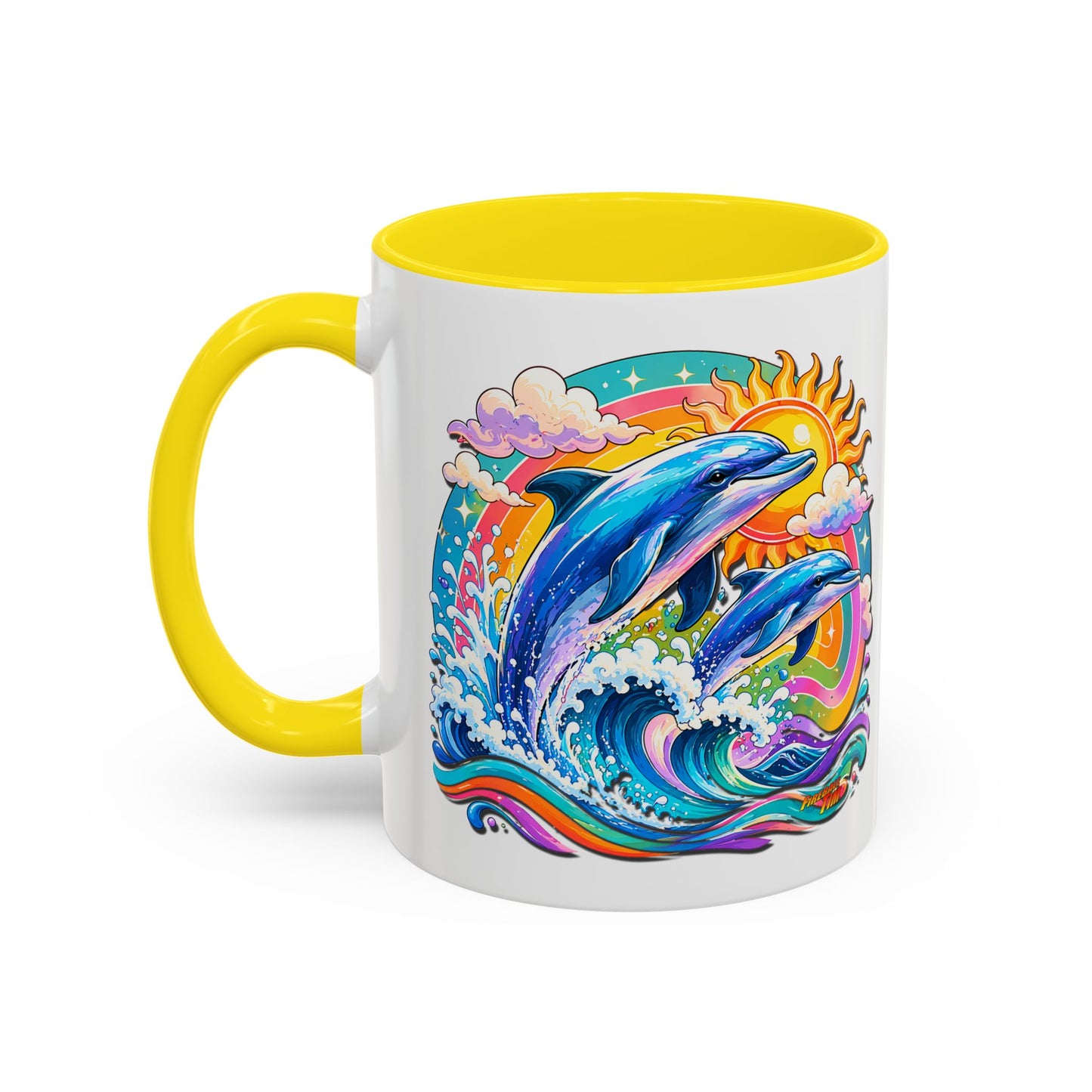 DOLPHIN SPLASH 2 Aquarium Series Fireball Art Coffee Mug - 2 Sizes