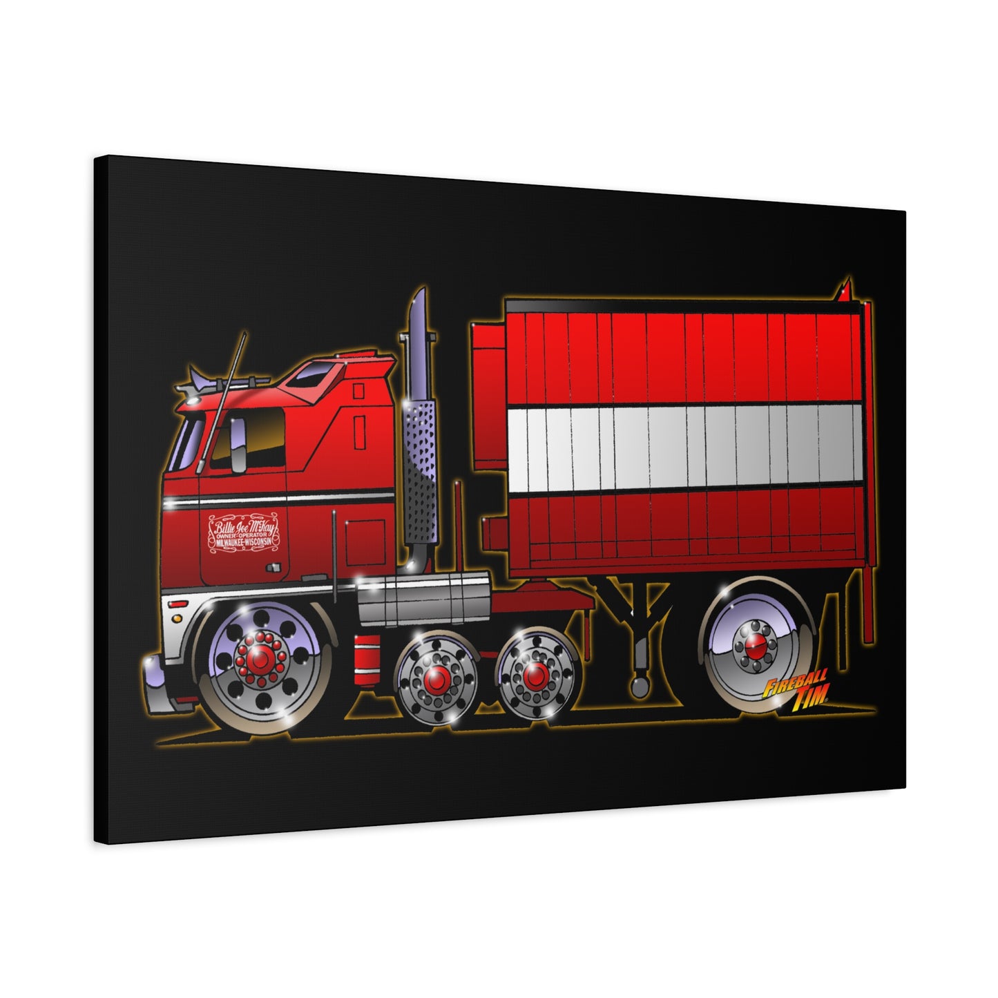 BJ AND THE BEAR TV Show Semi Truck Canvas Art Wall Print - 11x14