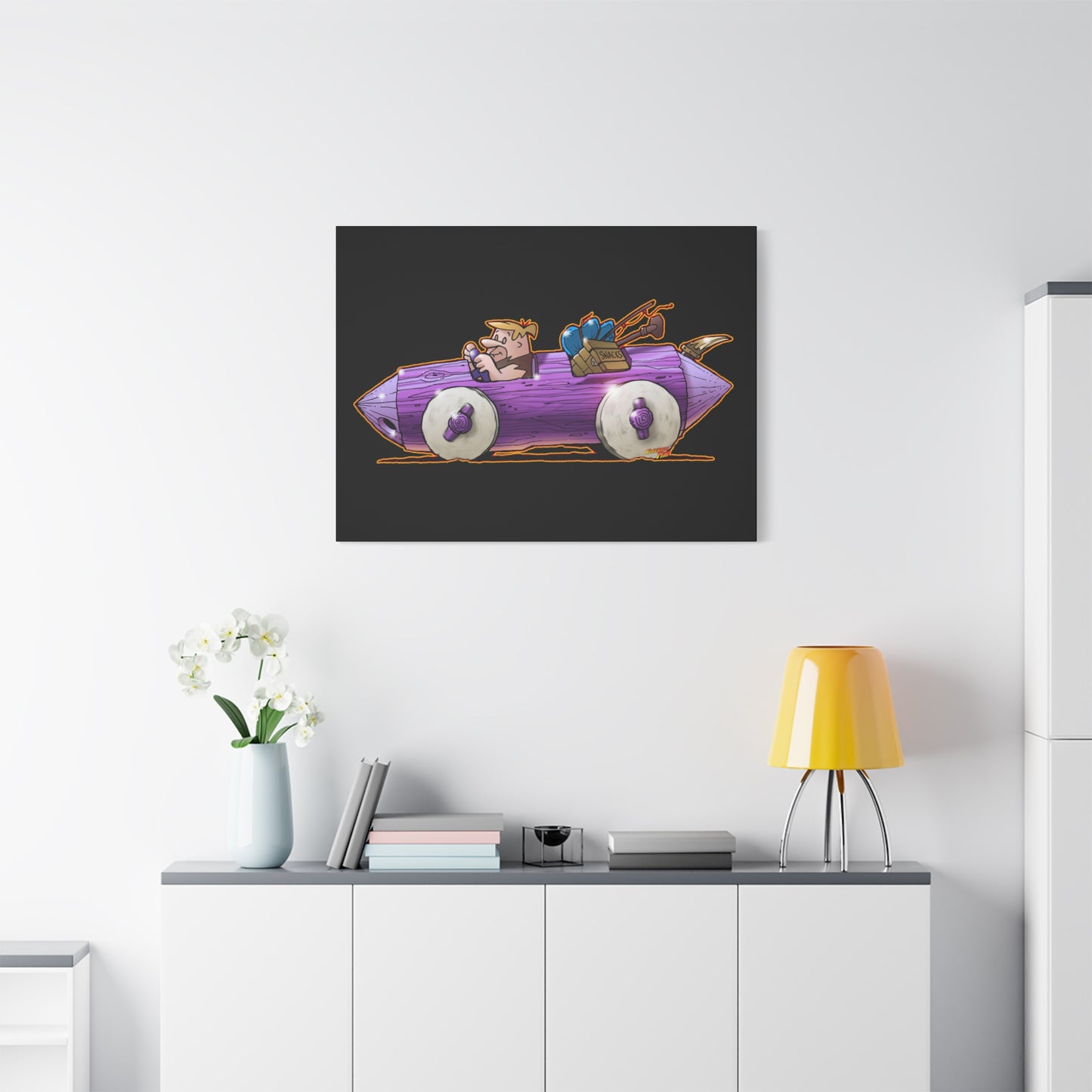 FLINSTONES BARNEY RUBBLE Fireball Art Canvas Wall Print - Multiple Sizes