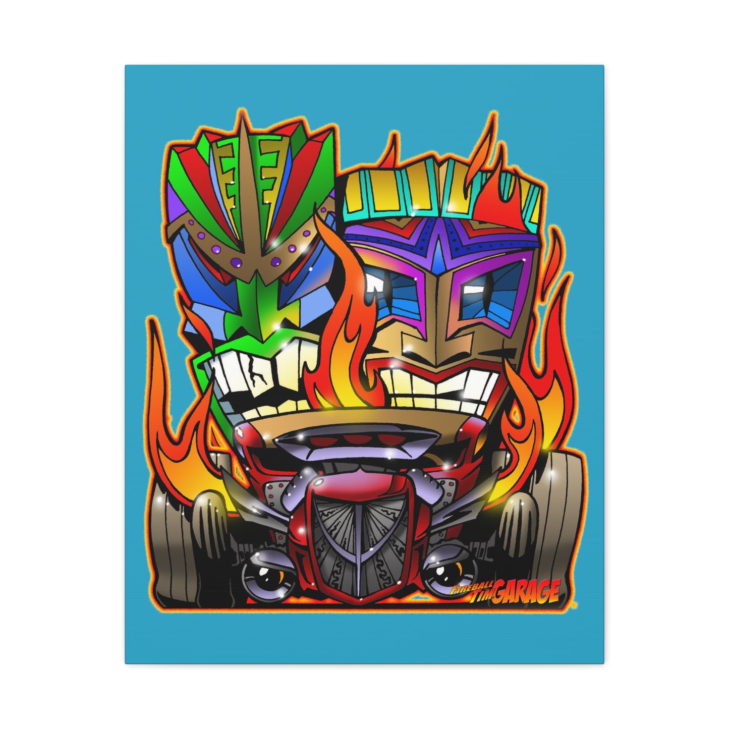 HOT ROD TIKIS Concept Art Canvas Print 24x30