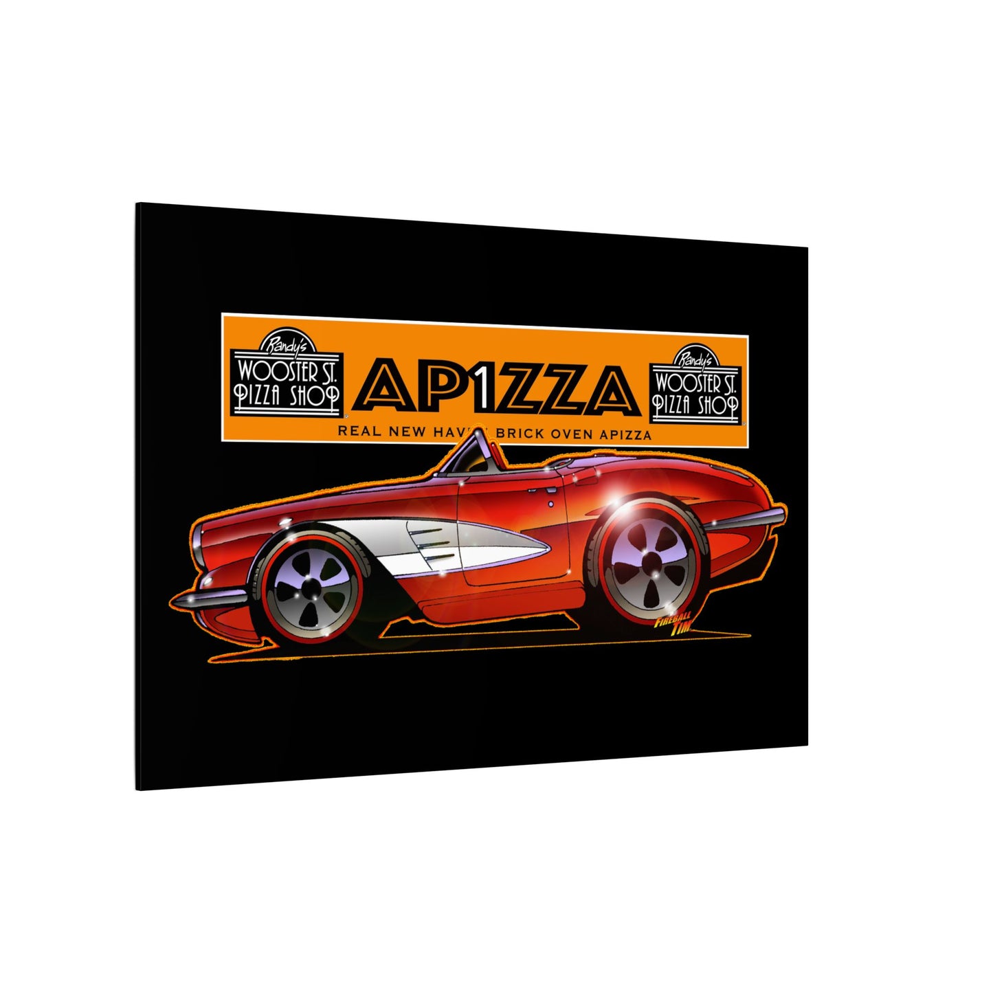 CORVETTE 1958 APIZZA 1 Fireball Art Canvas Print