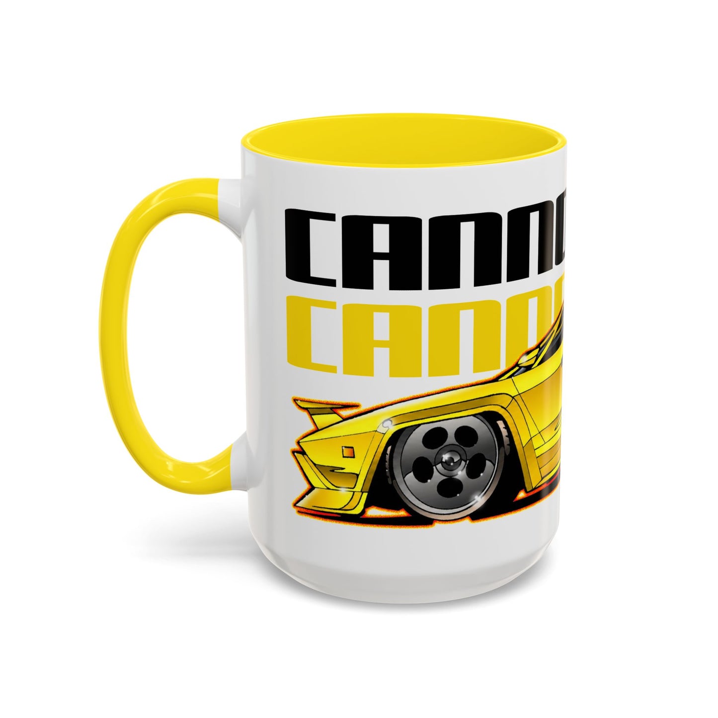 CANNONBALL RUN LAMBORGHINI COUNTACH 1979 Yellow Supercar Collectible Coffee Mug - 2 Sizes