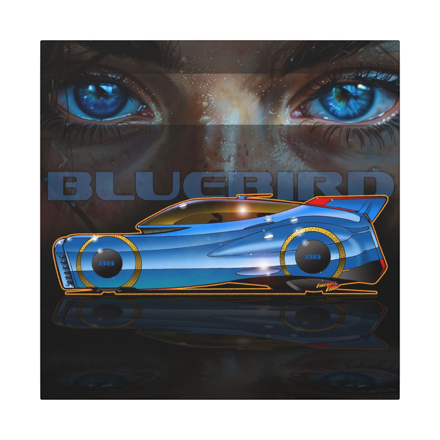 BLUEBIRD FIREBALL CONCEPT Canvas Art Print - 2 Sizes