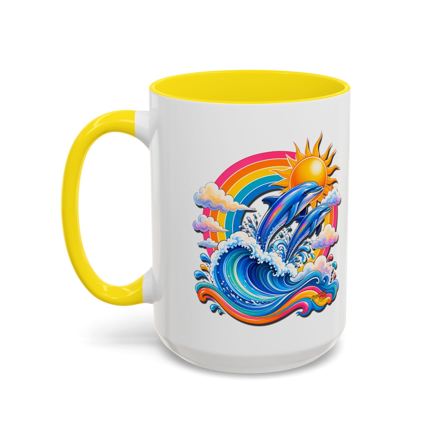 DOLPHIN SPLASH 1 Aquarium Series Fireball Art Coffee Mug - 2 Sizes