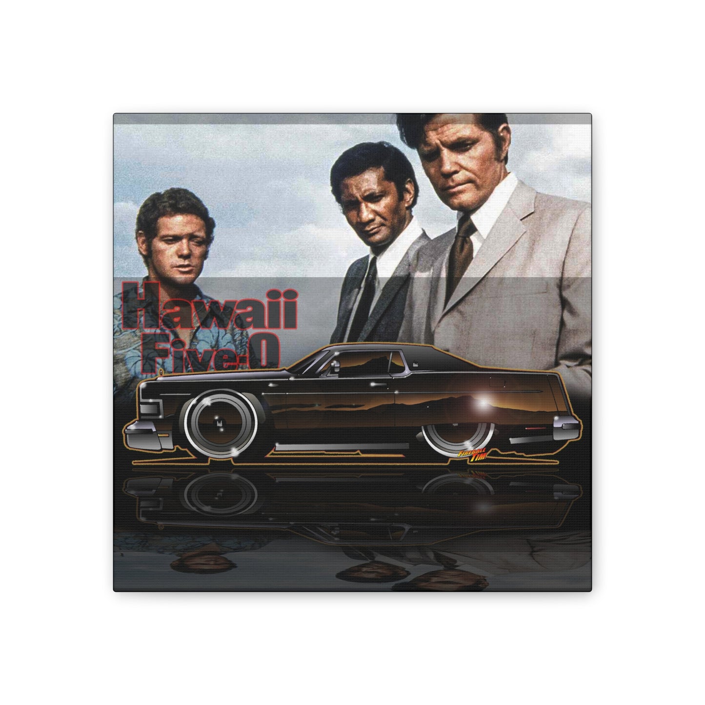 HAWAII 5-O 1974 MERCURY MARQUIS BROUGHAM Fireball Art Canvas Print - 12x12