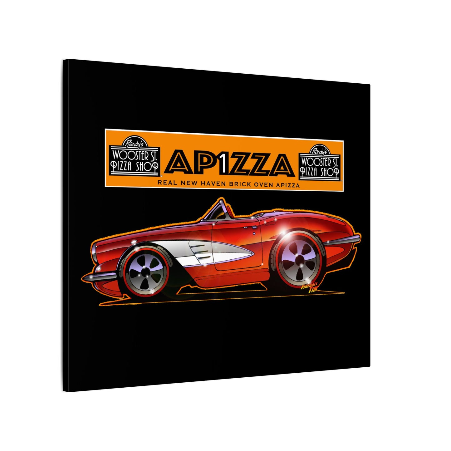 CORVETTE 1958 APIZZA 1 Fireball Art Canvas Print