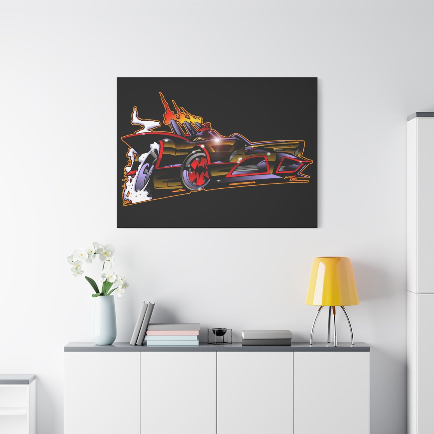 BATMOBILE 1966 BATMAN BAT66 Collectible TV Car Canvas Wall Art