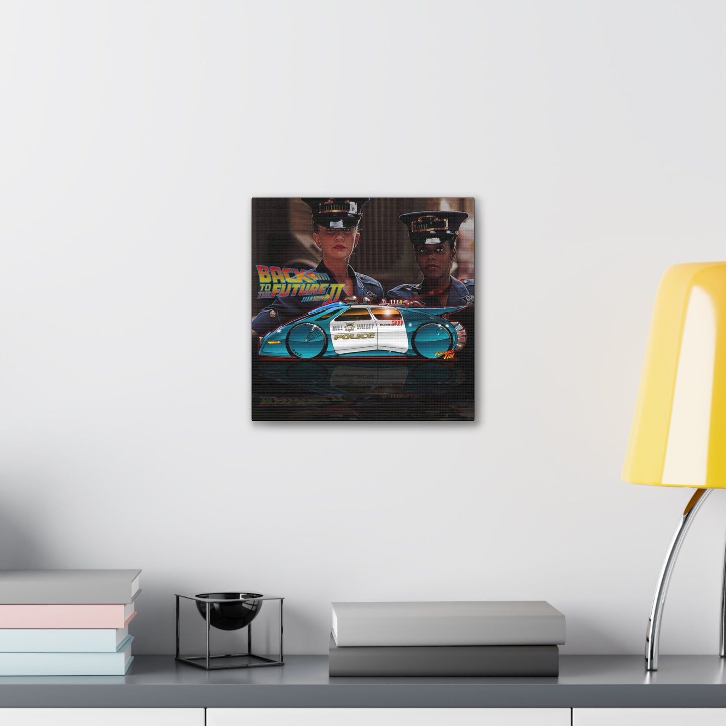 BACK TO THE FUTURE 2 Hill Valley Police Car Canvas Art MASTERPRINT 2 Sizes