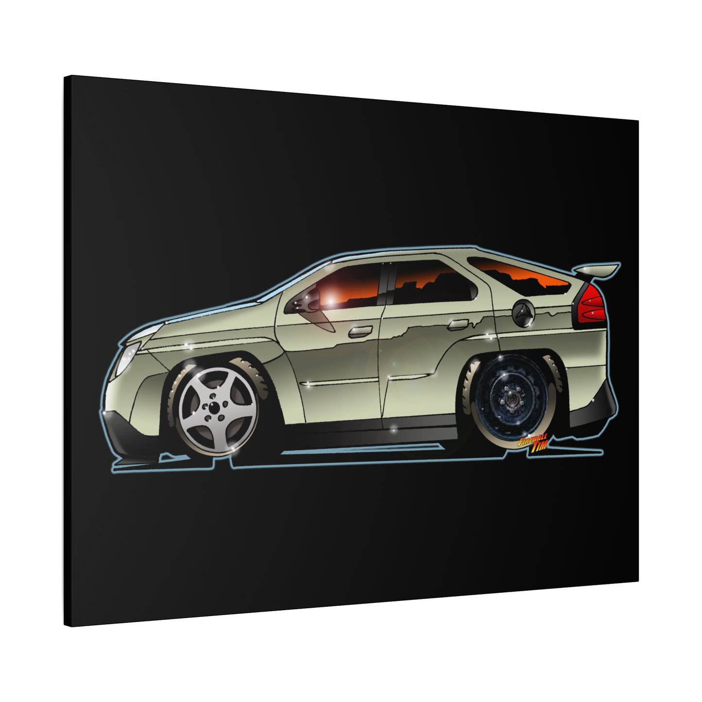 BREAKING BAD Pontiac Aztek Fireball Art Canvas Wall Print