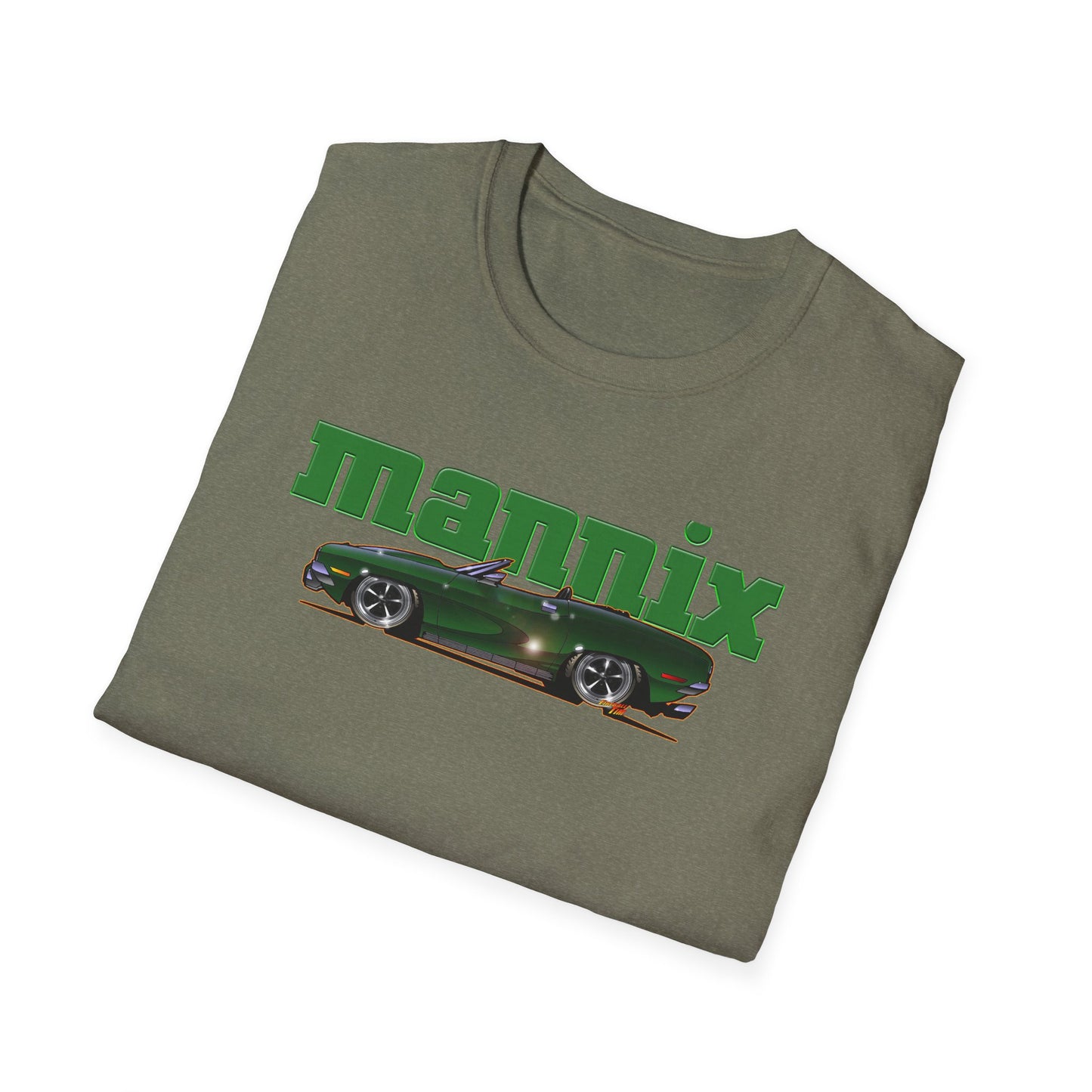 MANNIX TV Show Plymouth Barracuda Concept Art Softstyle T-Shirt Multiple Colors