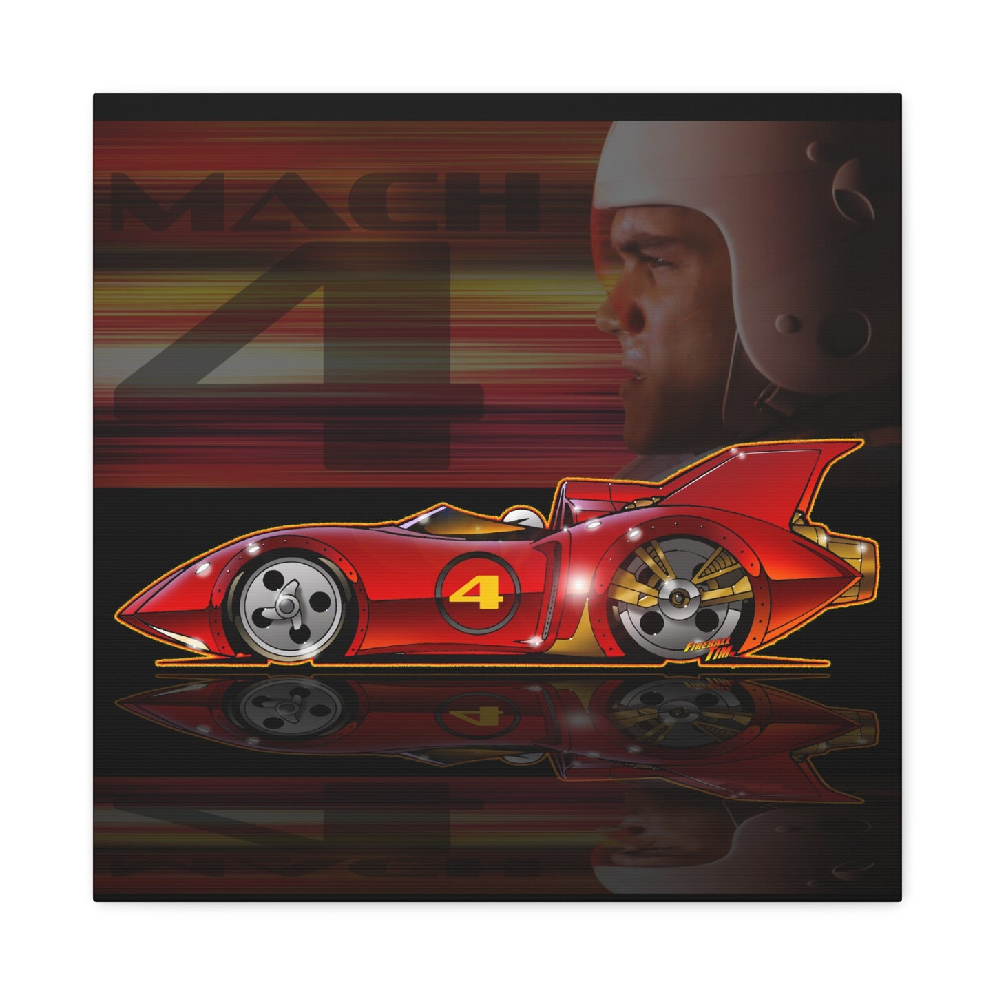 SPEED RACER MACH 4 Fireball Art Canvas Wall Print
