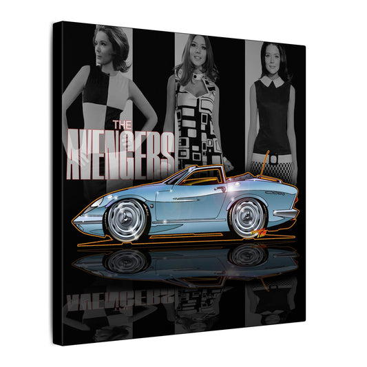THE AVENGERS TV Show Emma Peel Lotus Elan Canvas Art Print