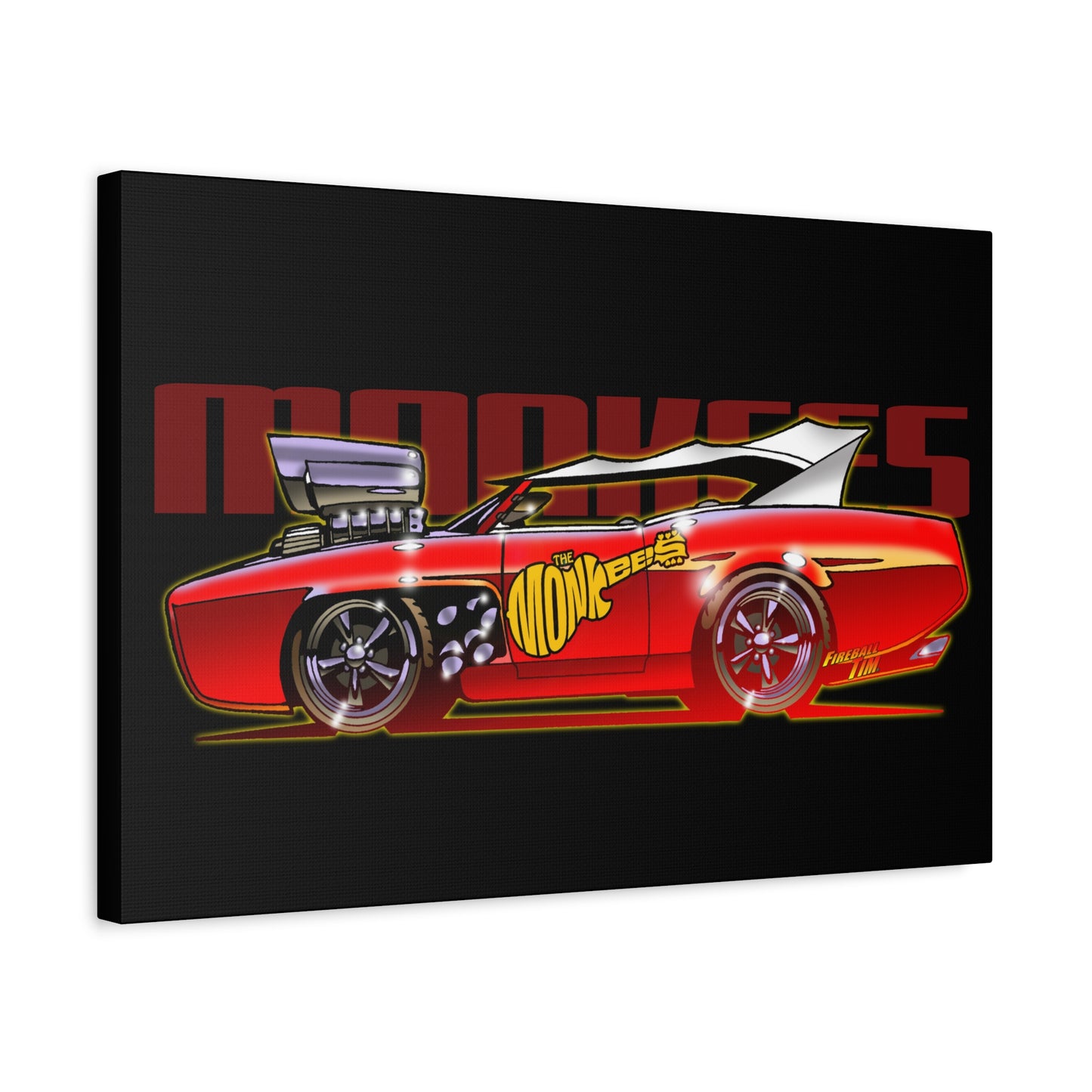 THE MONKEES Monkeemobile Fireball Canvas Art Wall Print - 11x14